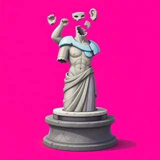 damaged statue