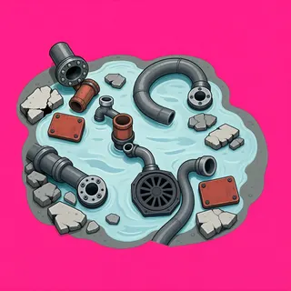 shallow puddle, clustered arrangement