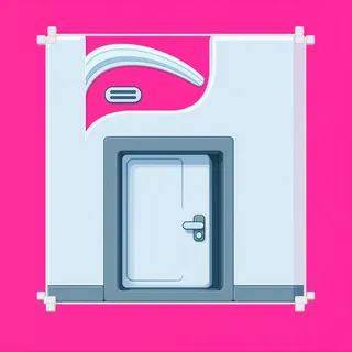 door closed, intact