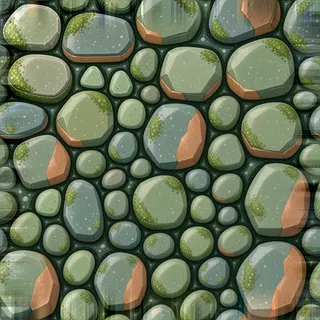 weathered river pebbles