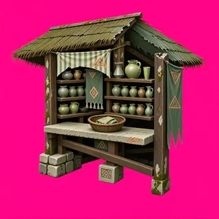 damaged market stall