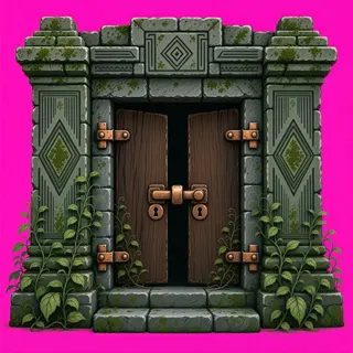 door locked, overgrown