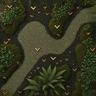 overgrown fine gravel path