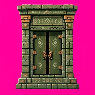 door closed, weathered