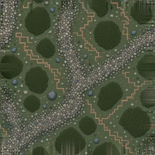 lichen-speckled fine gravel path