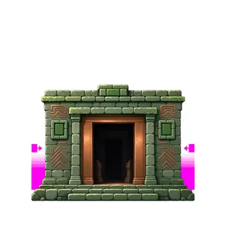 door open, intact