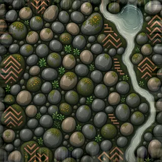 overgrown river pebbles