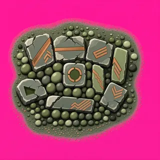 spilled pebbles, clustered arrangement