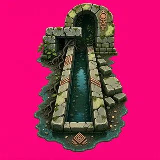 shallow puddle, elongated arrangement