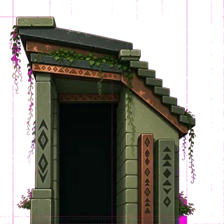 roof inner corner, overgrown