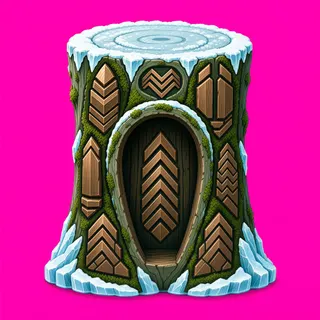 frosted tree stump