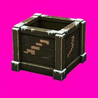 frosted wooden crate