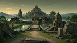 distant stronghold at dusk