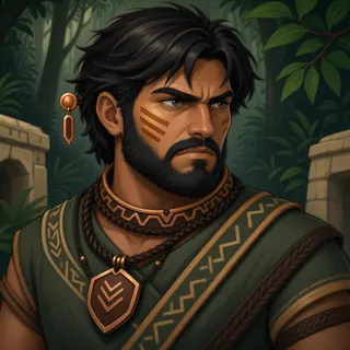original adult merchant, determined expression