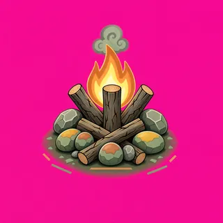 campfire, plain design