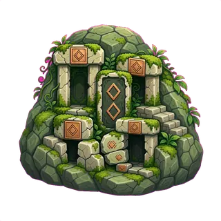 overgrown small rock