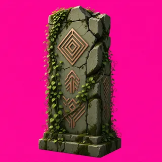 overgrown broken pillar