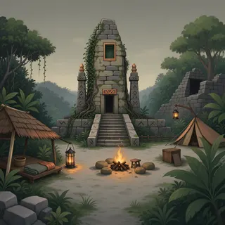 quiet camp at dusk