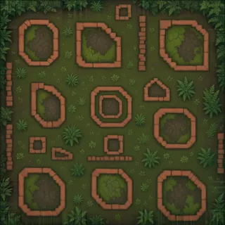 overgrown earthen floor