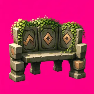overgrown bench