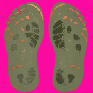 footprints, irregular arrangement