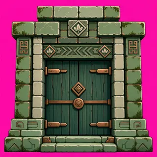 door closed, intact