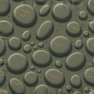 dust-covered river pebbles