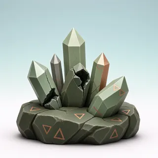 damaged crystal cluster