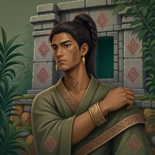 original adult artisan, calm expression