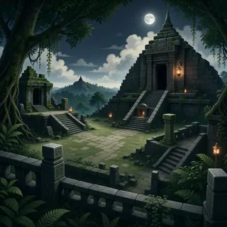 border overlook at moonlit night