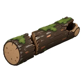 damaged fallen log