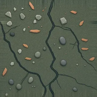 damaged fine gravel path