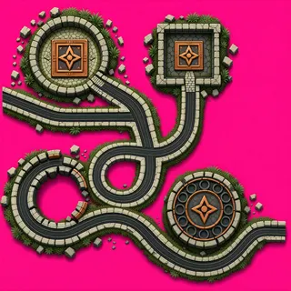 wheel tracks, irregular arrangement