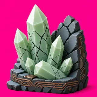 damaged crystal cluster