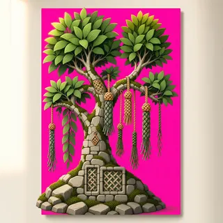 damaged tall shrub
