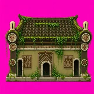 roof edge, overgrown