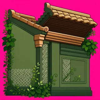 roof inner corner, overgrown