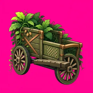 overgrown abandoned cart