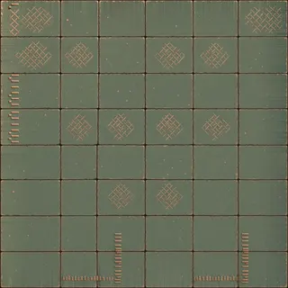 dust-covered dusty tiled floor
