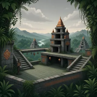 border overlook at overcast twilight