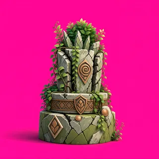 overgrown broken pillar