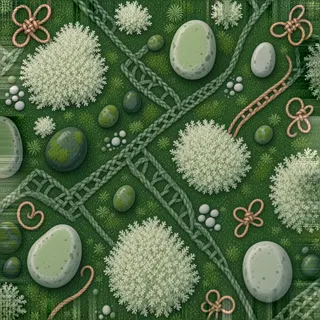 frosted deep green ground moss