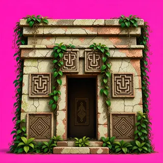 door open, overgrown
