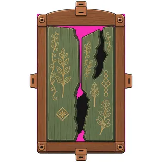 window shutter closed, damaged