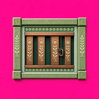 window shutter closed, intact