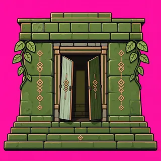 door open, intact