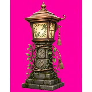 overgrown lantern post