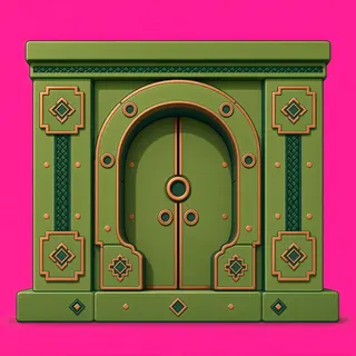 door closed, intact
