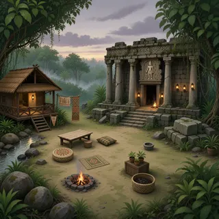 quiet camp at dusk