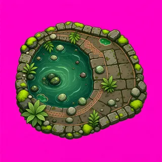 shallow puddle, clustered arrangement